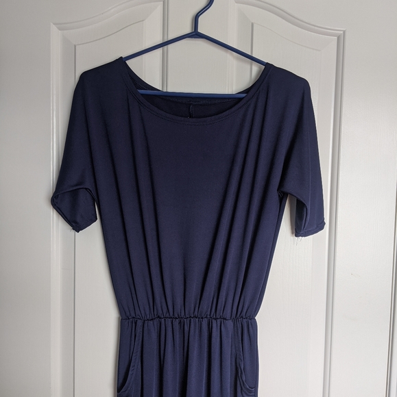 FWP - Navy maxi dress with pockets - Picture 3 of 6